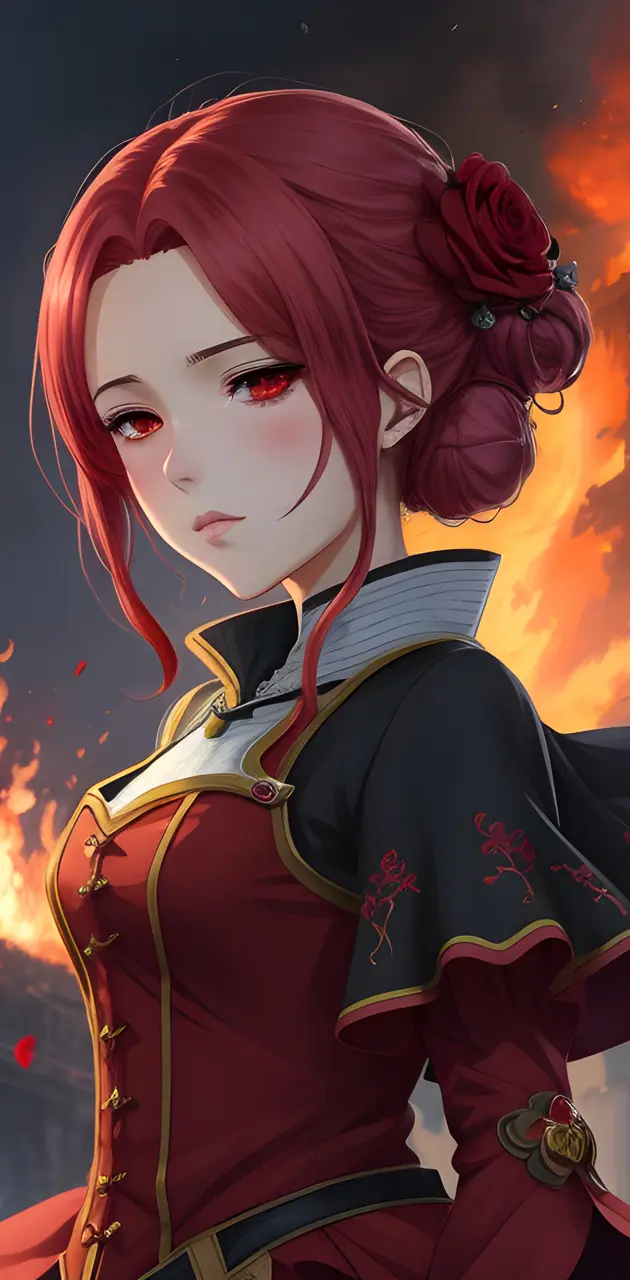 Cai Wenji with red hair