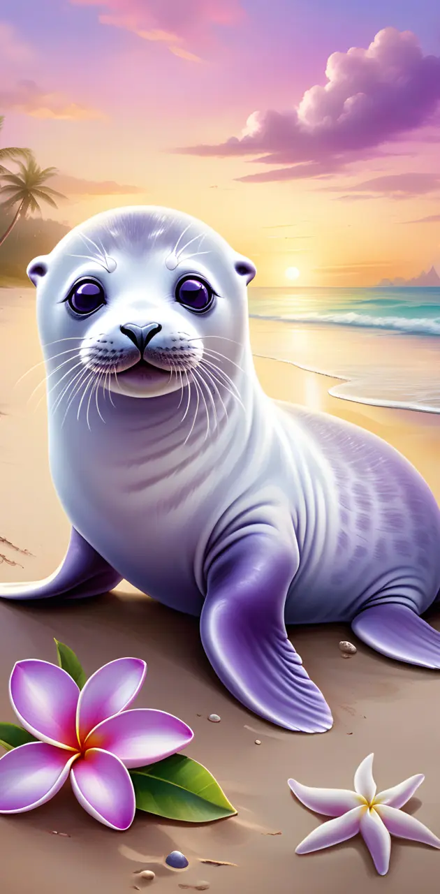 Baby Purple Seal beach