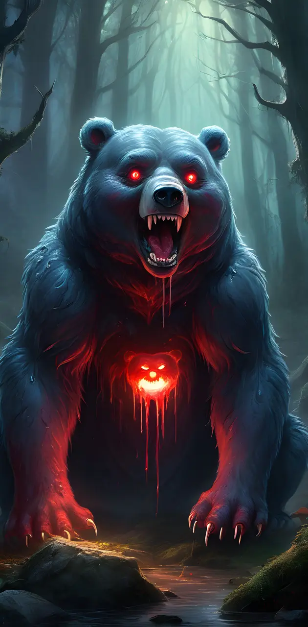 Angry Dark Bear