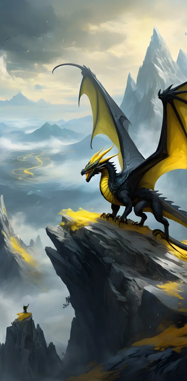 yellow and black dragon o