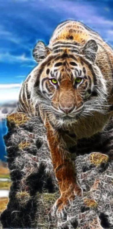 tiger on mountain