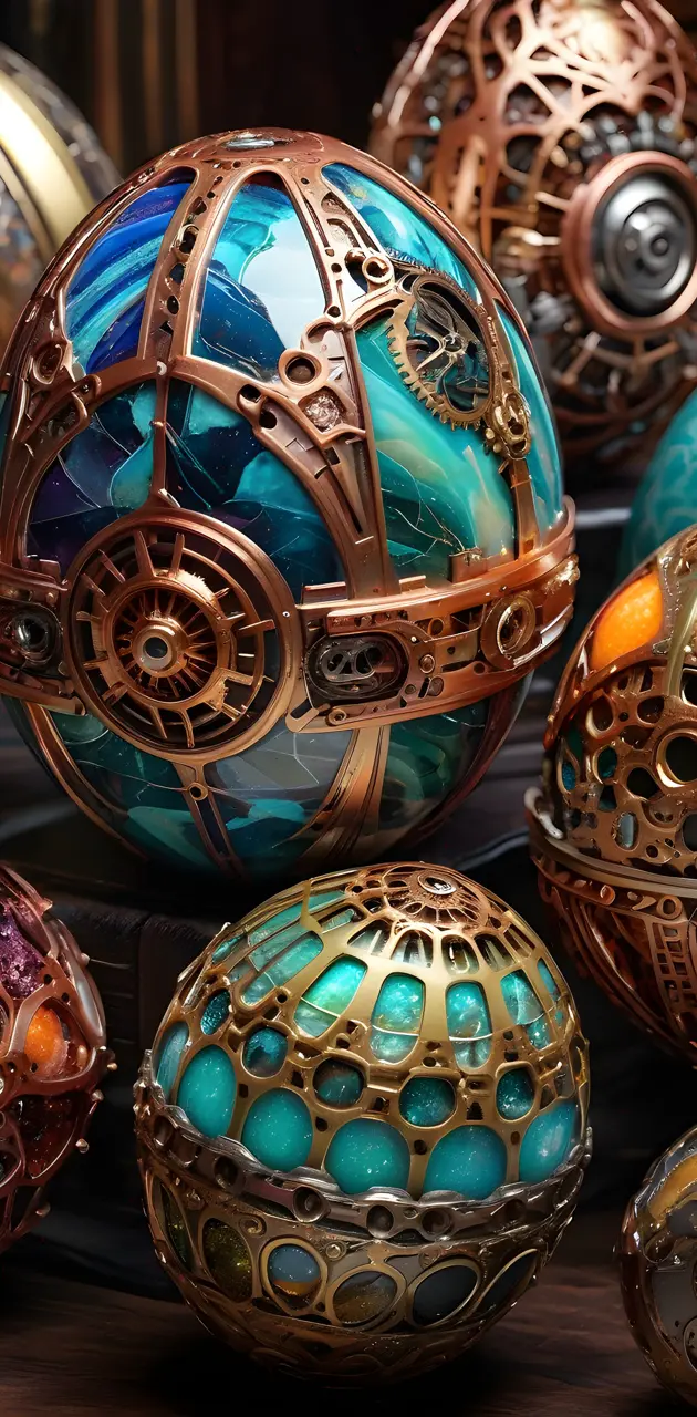 a group of colorfully decorated eggs