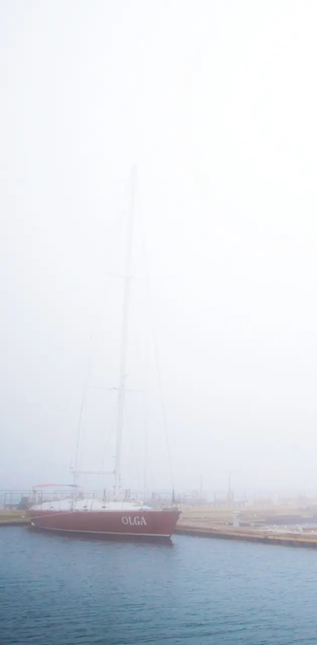 yacht in the fog