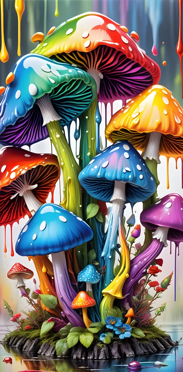 colorful shrooms