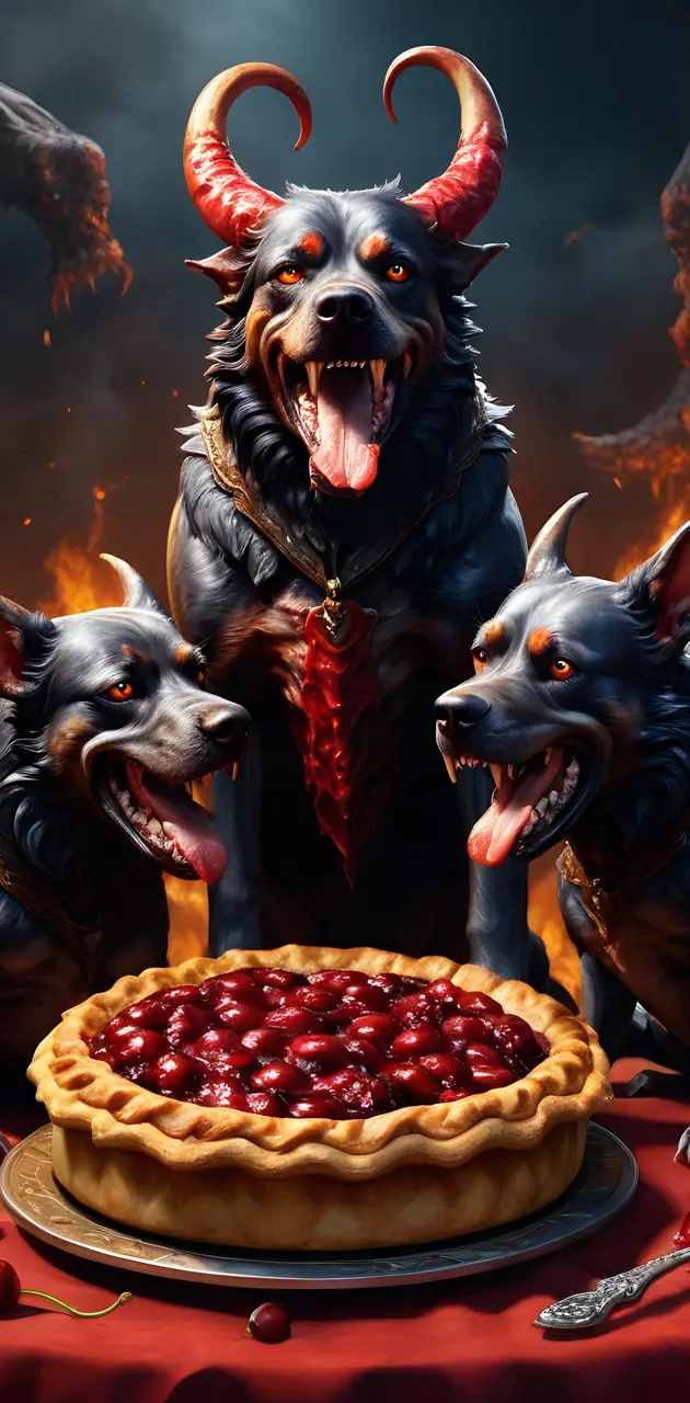 this app can't make a proper Cerberus " eating pie"