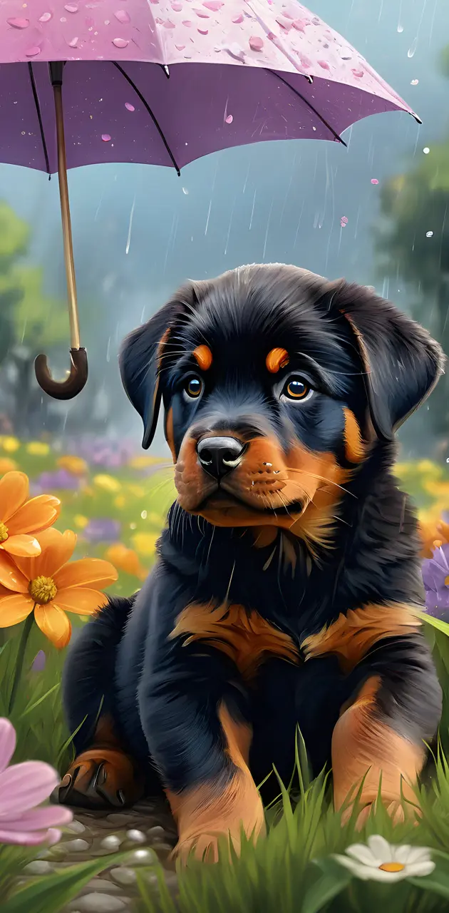 April showers,May Flowers Rottie puppy