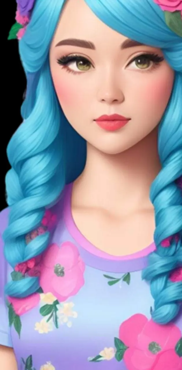 Blue Hair Flowergirl