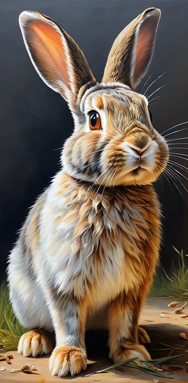 a rabbit standing on a wood surface