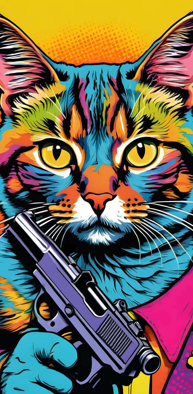cat with a gun