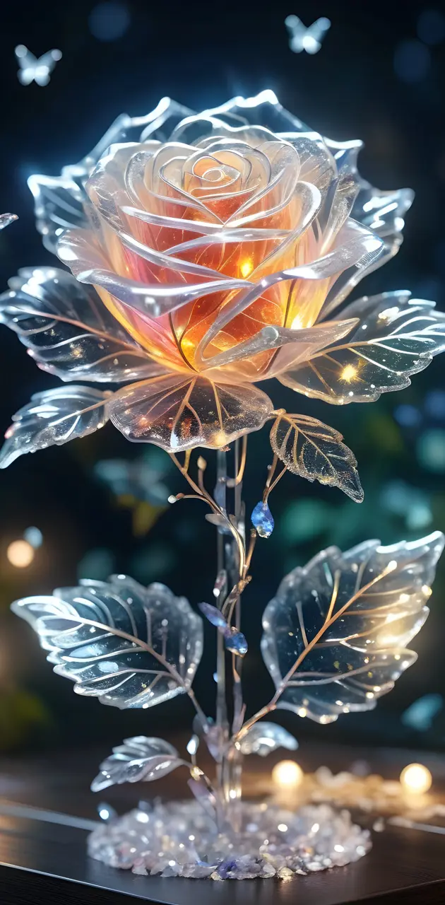 a Orange color glass flower