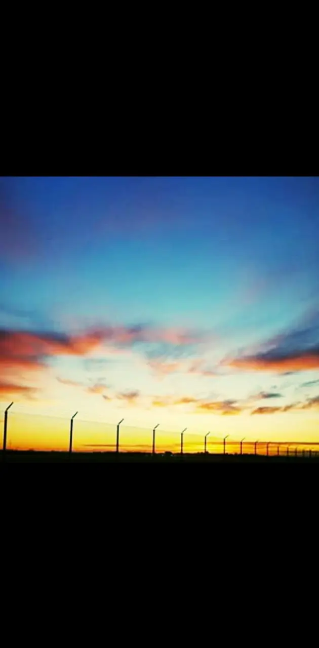 Runway sunset