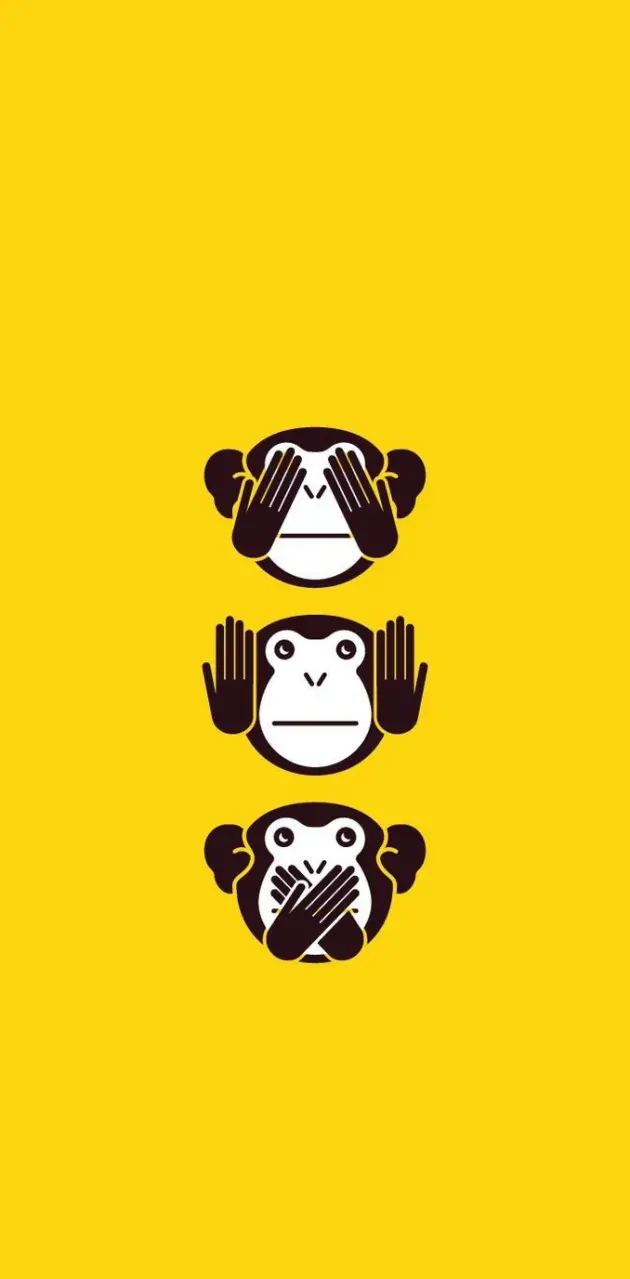Wise monkeys in yellow