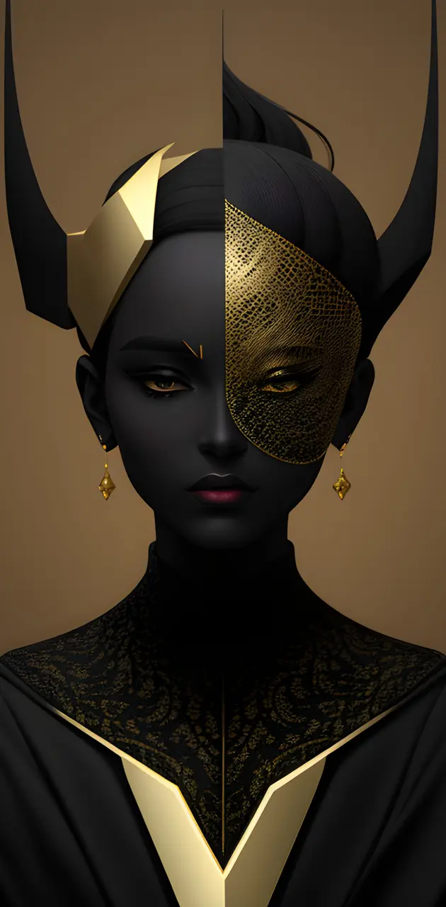 Black and Gold - Abstract - Woman