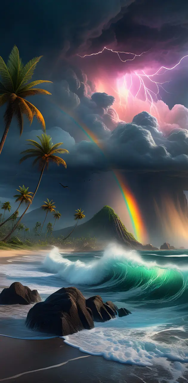 rainbow and ocean
