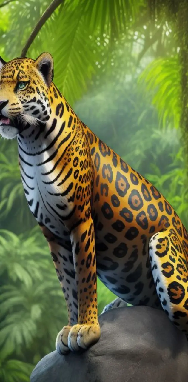A majestic jaguar standing proudly in its natural habitat 