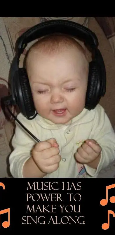 Baby listening music