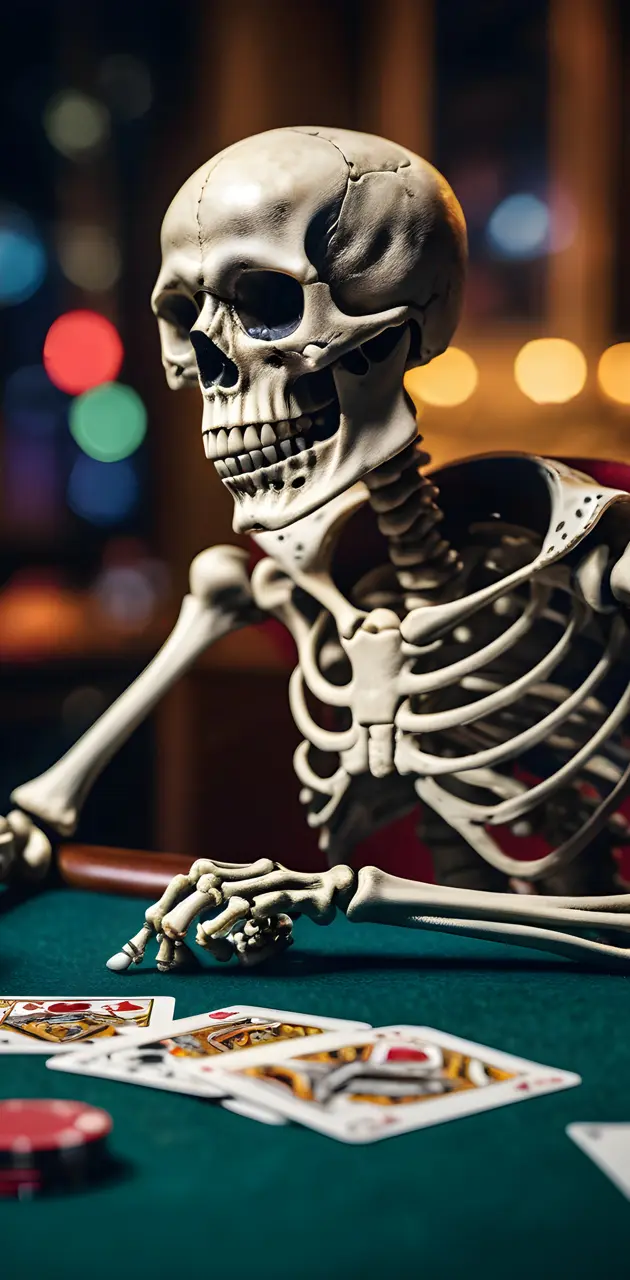 a skeleton playing a game