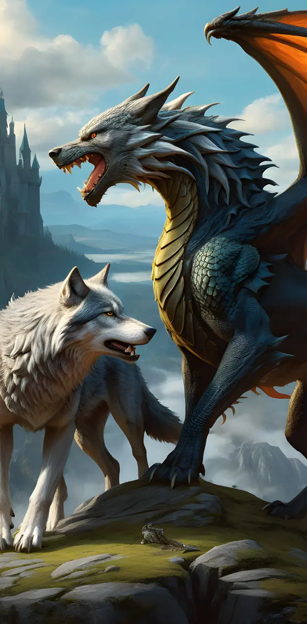 dragon and wolf