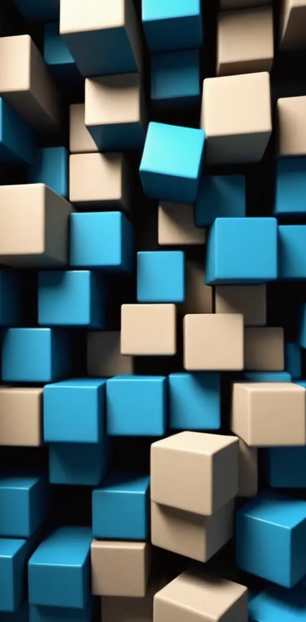 Abstract Background Cubes White Cyan