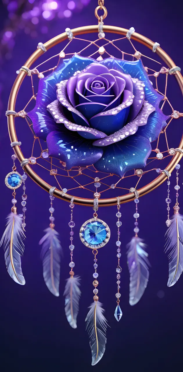 purple rose dream catcher