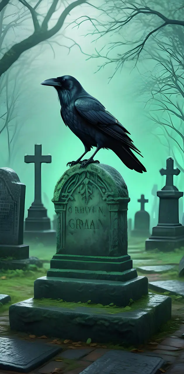 Raven gravestone