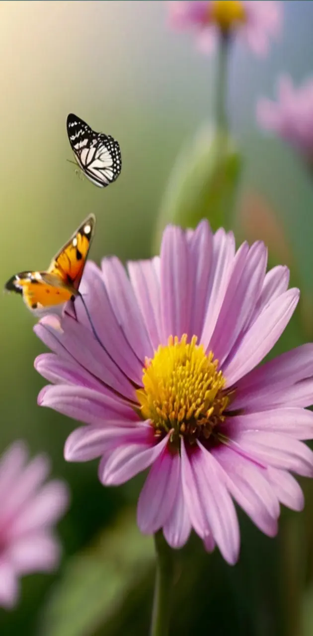 flowers and butterfly