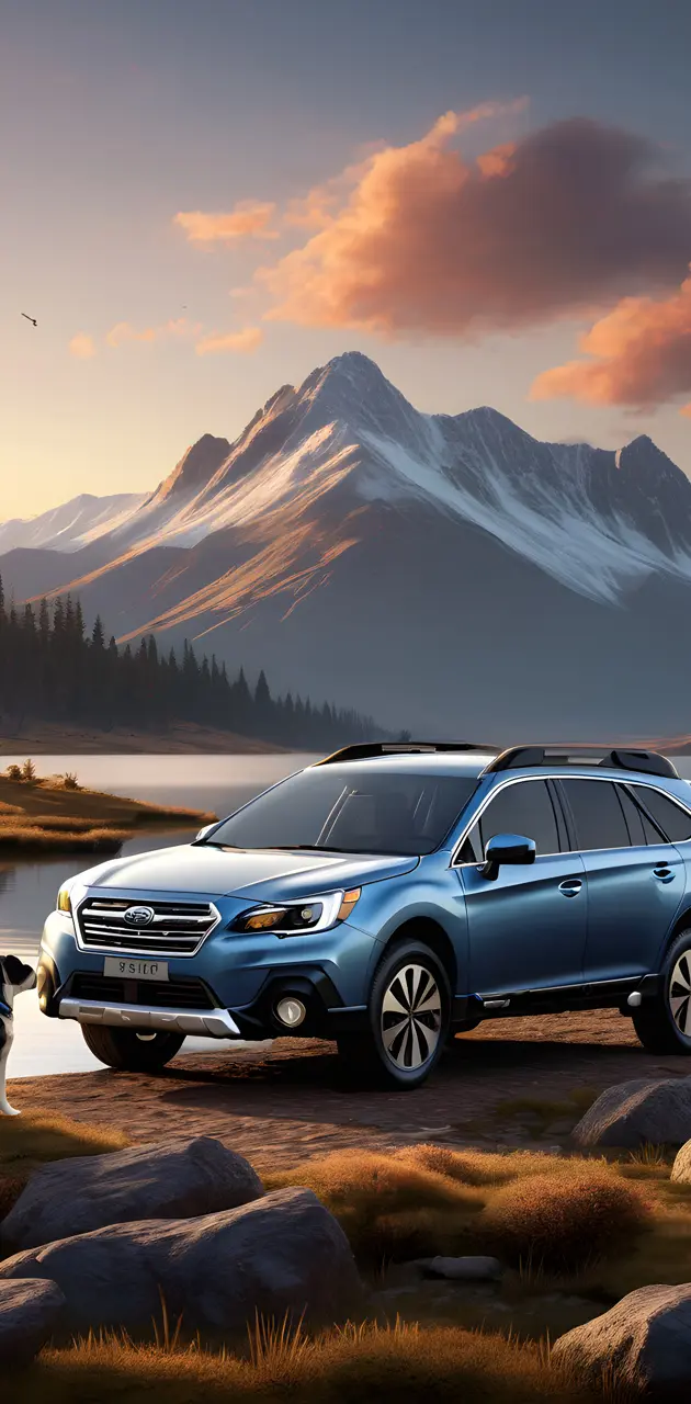 subaru outback in the mountains