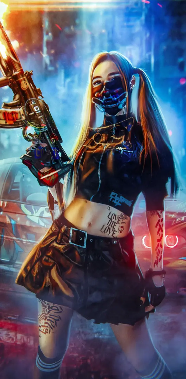 Cyberpunk Girl Cosplay Ultra HD Desktop Background Wallpaper for