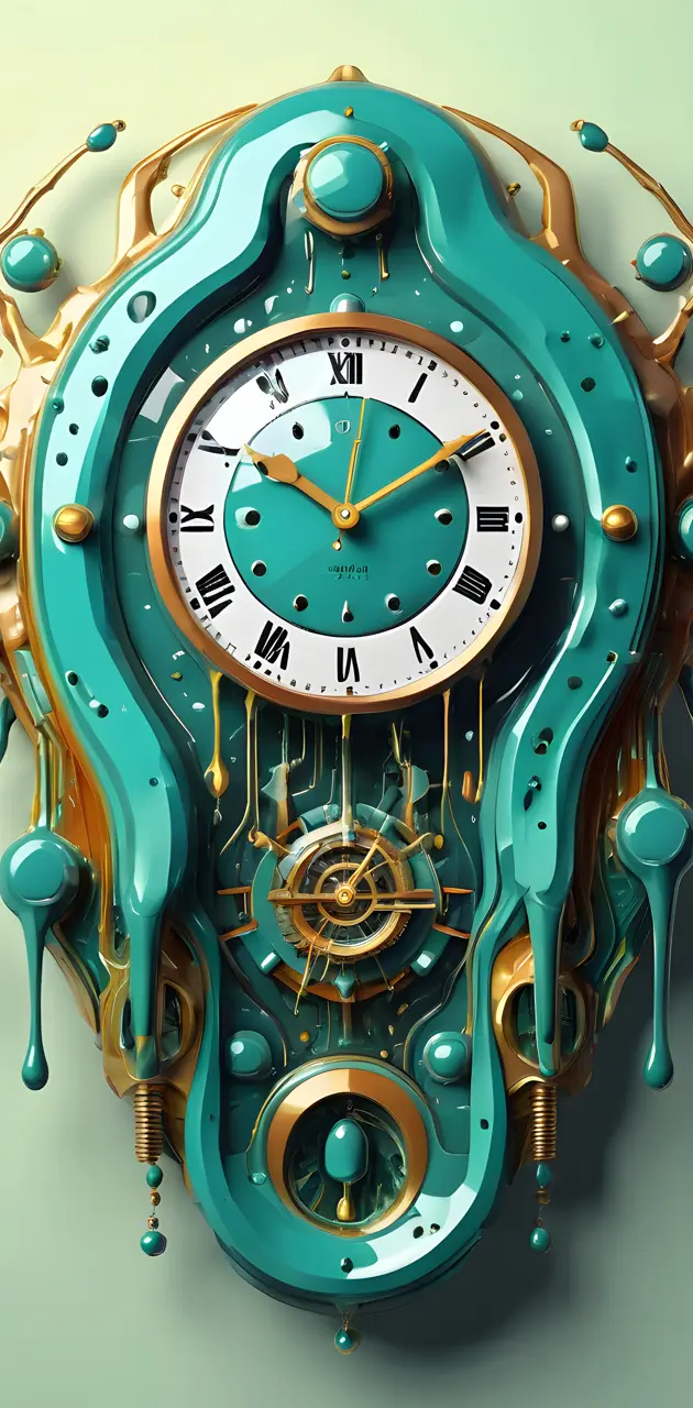 a blue and gold clock