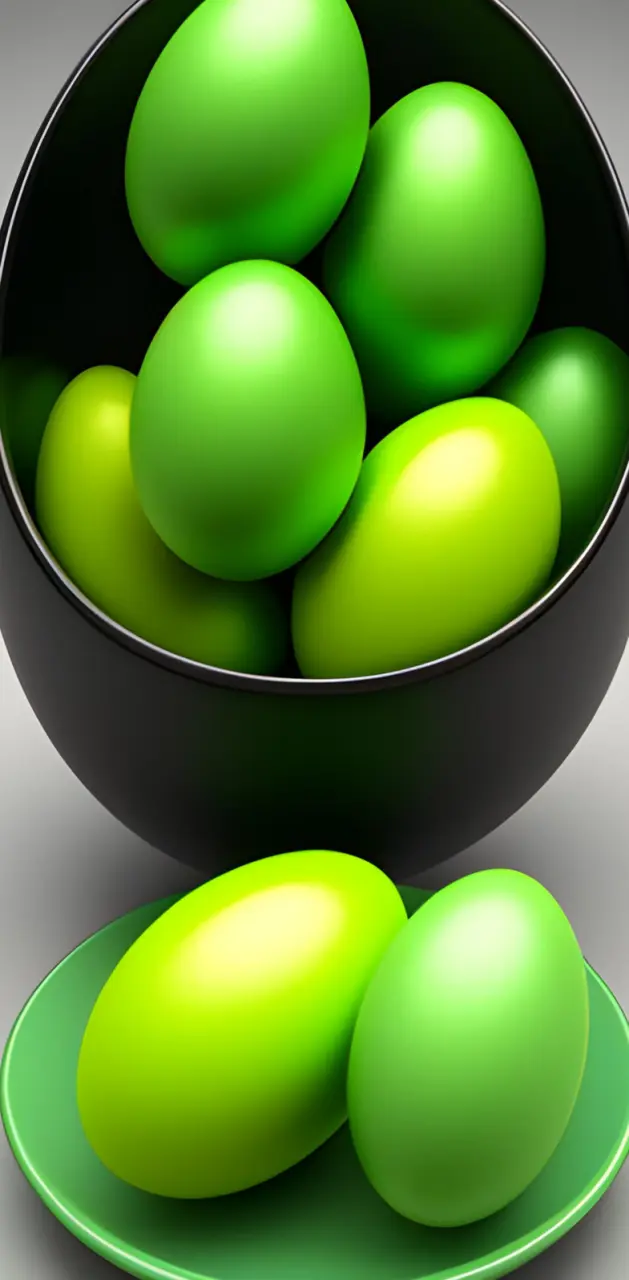3D Green Easter Eggs