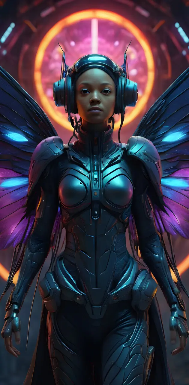 dark sci-fi winged space fairy