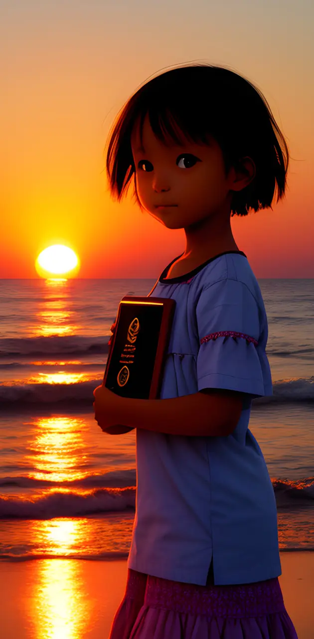 a child holding a book