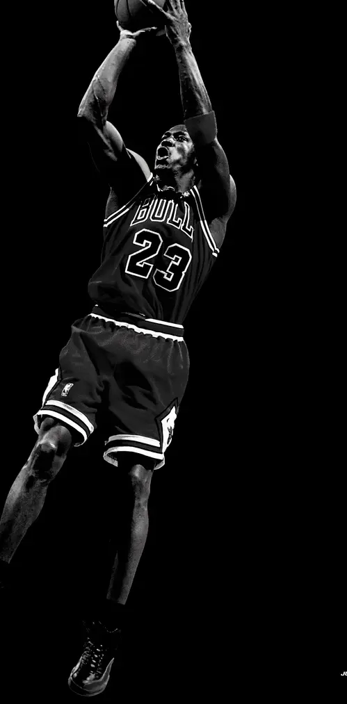 Download Basketball Michael Jordan With Black Jersey Wallpaper