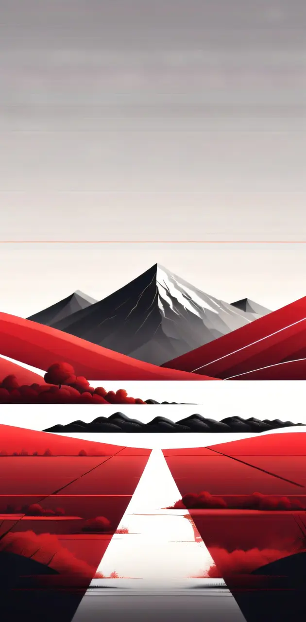 art of red mountains