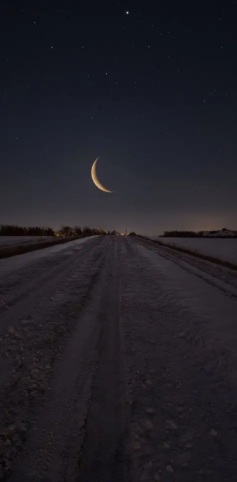 Winter Night Road