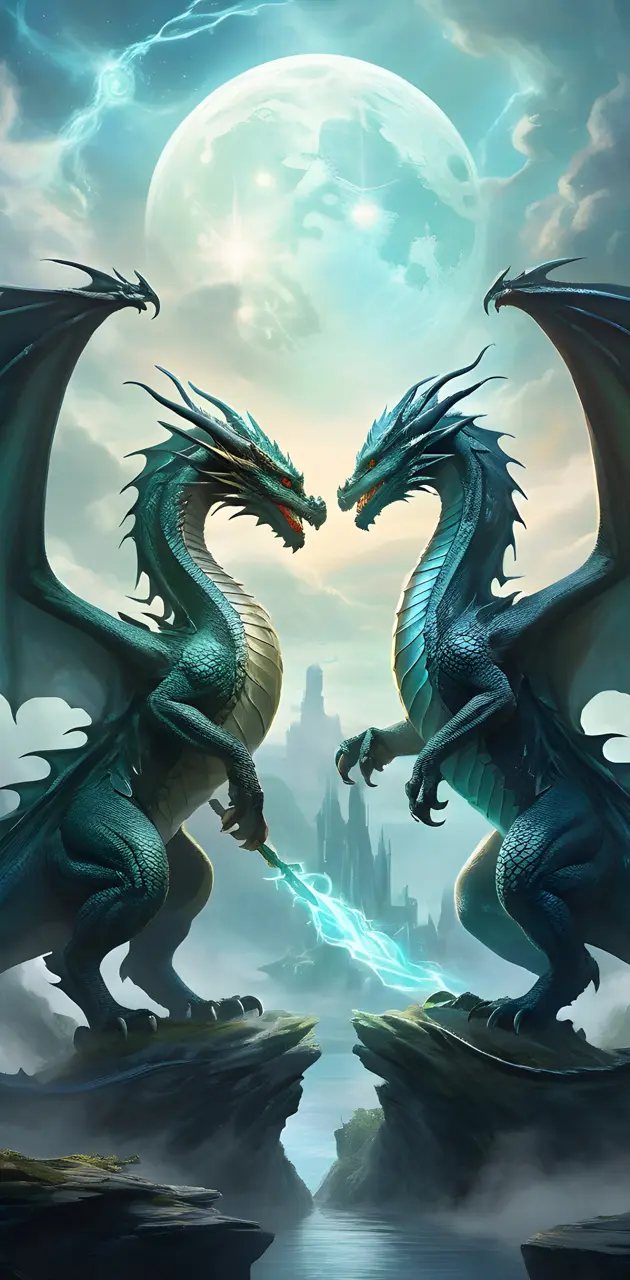 Two dragons at a face off