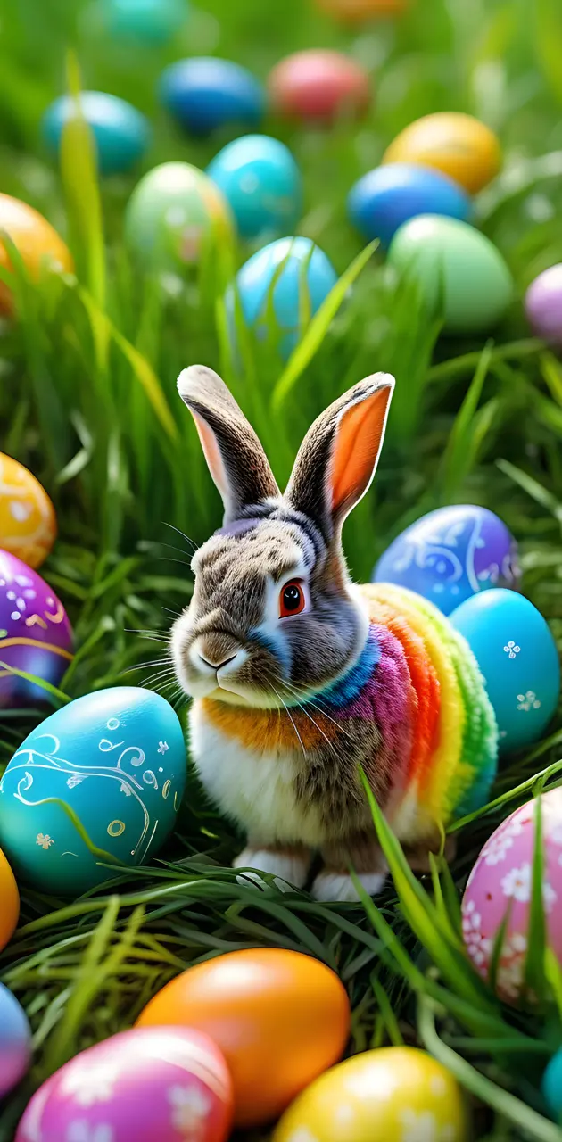colorful easter bunny