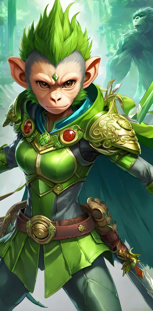 Green armored monkey