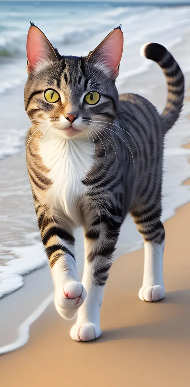 Cat on a Beach