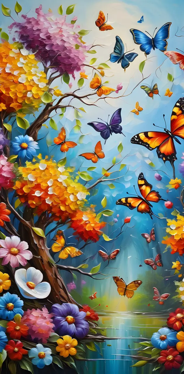 a group of butterflies on a flower