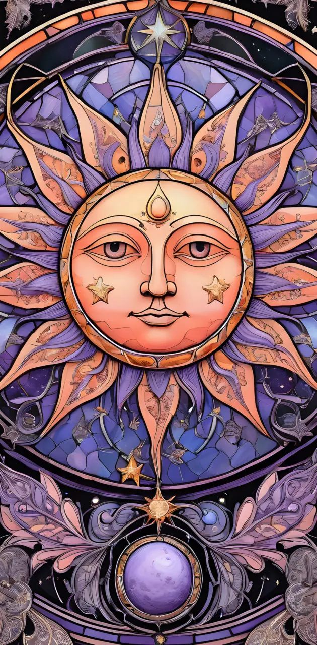Stained glass sun