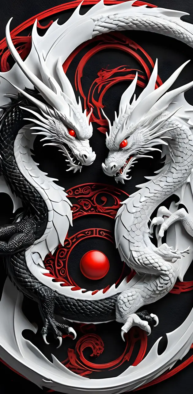 ying yang gong dragons