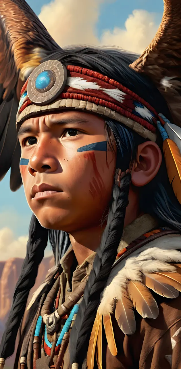 Native American Boy Spirit of the Eagle