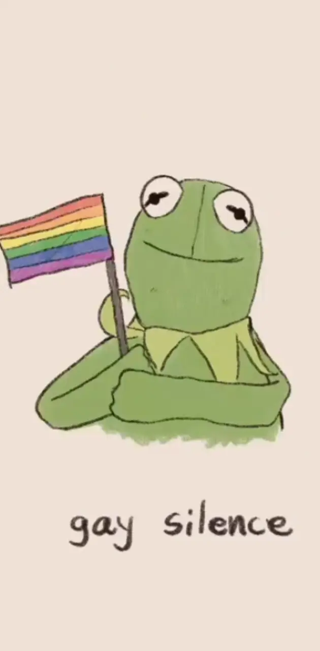 Kermit with pride flag