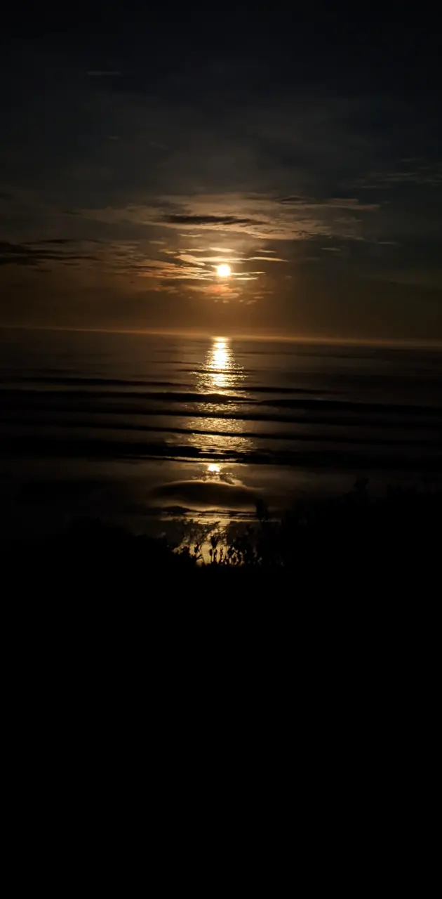 Moon over beach