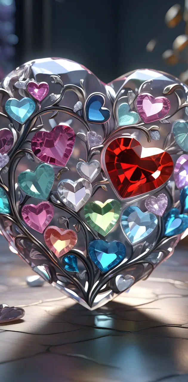 Cut glass hearts