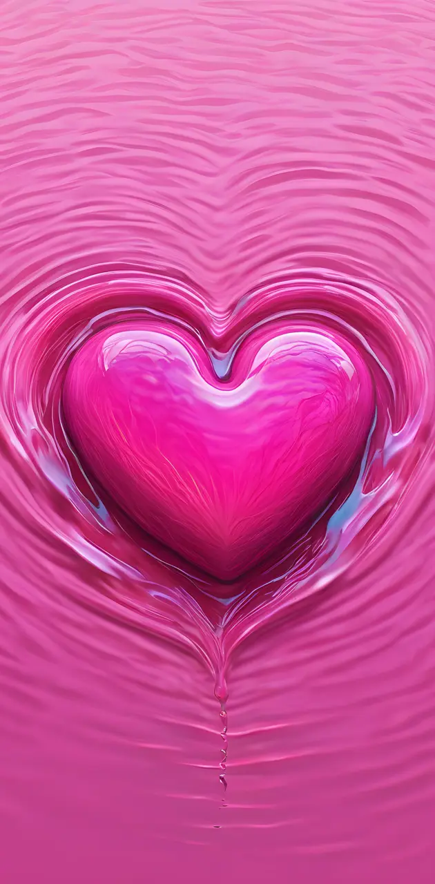 pink heart in pink water