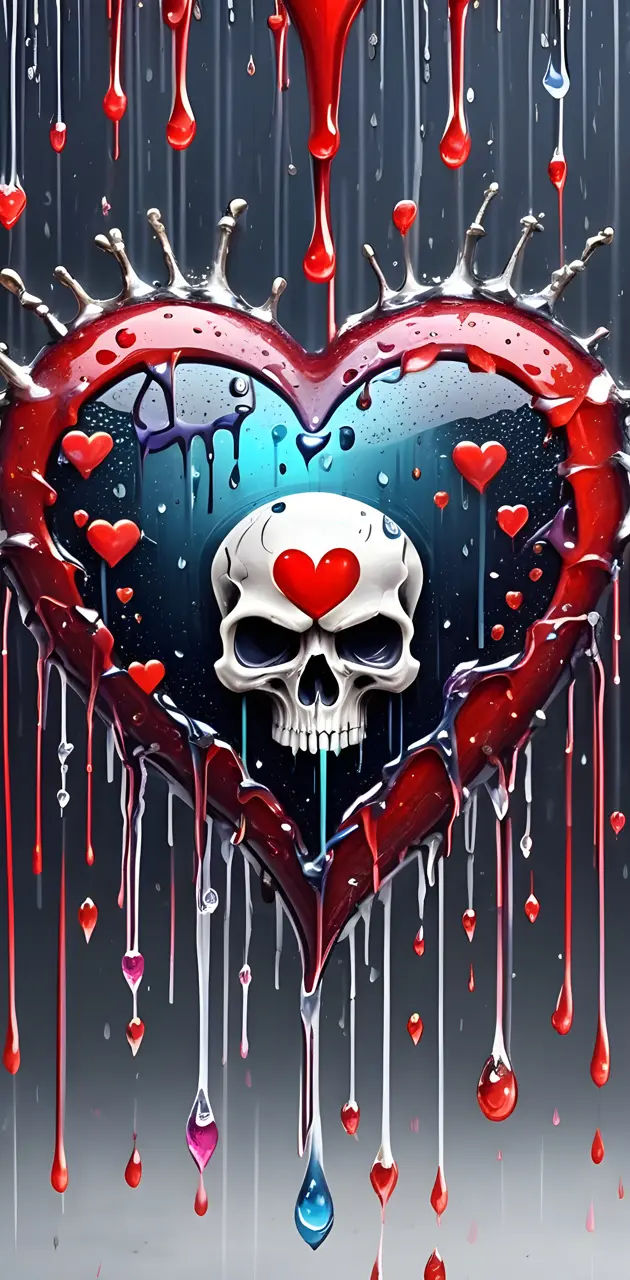 Skull 22 in middle of heart