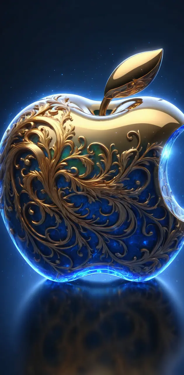 Engraved apple logo