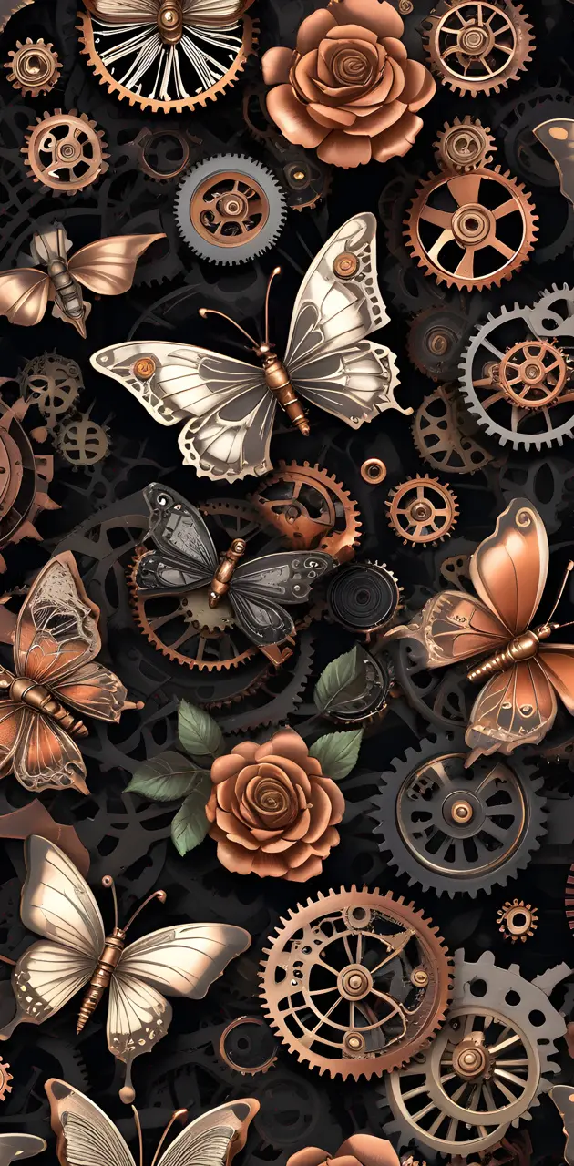 3D Copper Metal Butterflies